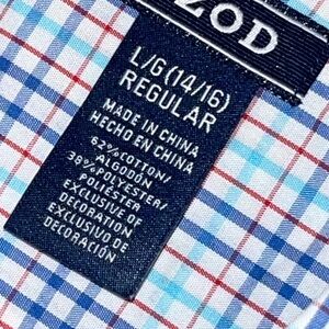 Izod Blue and Red Plaid Shirt
